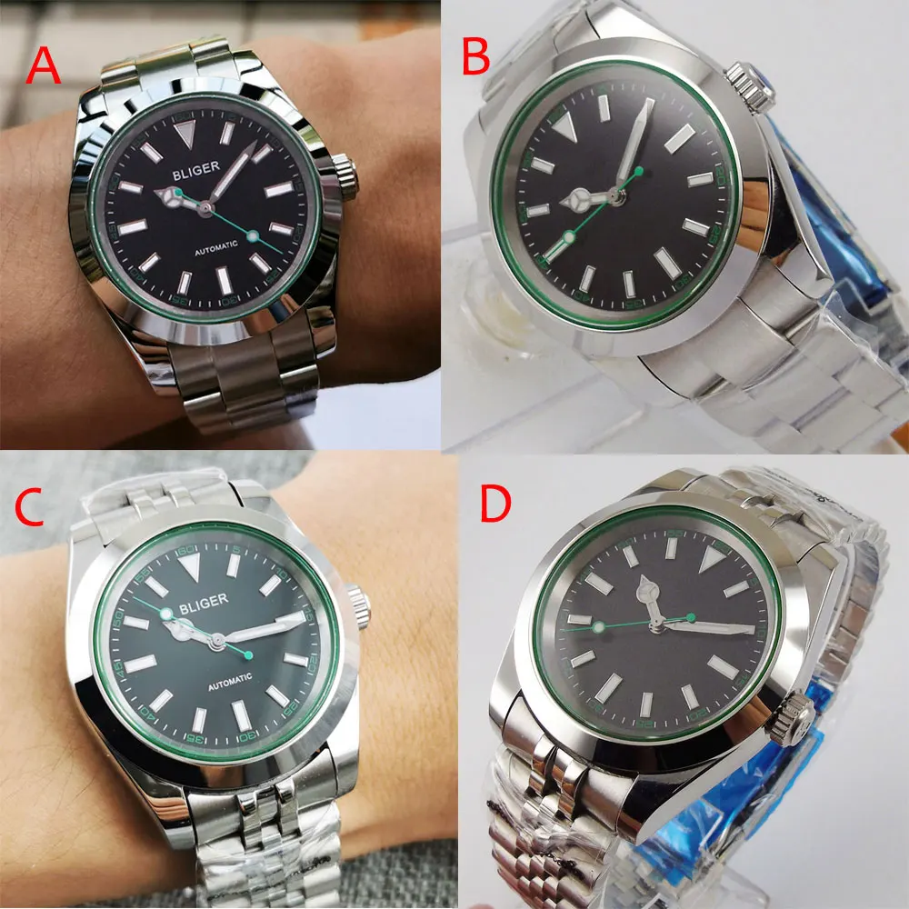 BLIGER Dress Mechanical NH35A Men Watch Sapphire Crystal Green Hand 24 Jewels NH35A MIYOTA 8215 Bracelet
BLIGER Dress Mechanical NH35A Men Watch Sapphire Crystal Green Hand 24 Jewels NH35A MIYOTA 8215 Bracelet