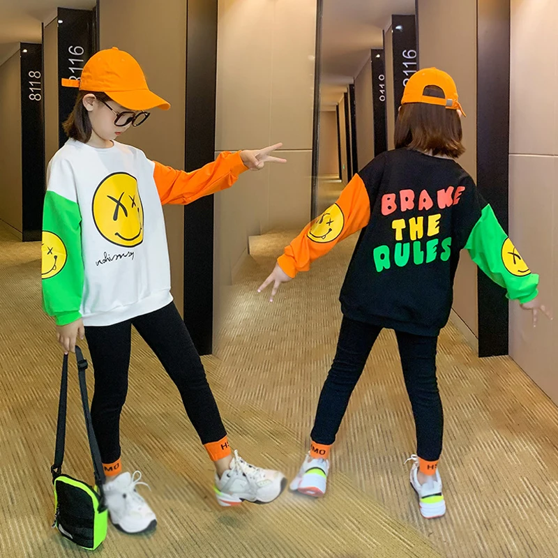 Girls' Sweater Suit Spring Autumn Clothing Hip-Hop Children'S Outfits Long-Sleeved Casual Top+Leggings Fashion Sports Clothes
Girls' Sweater Suit Spring Autumn Clothing Hip-Hop Children'S Outfits Long-Sleeved Casual Top+Leggings Fashion Sports Clothes