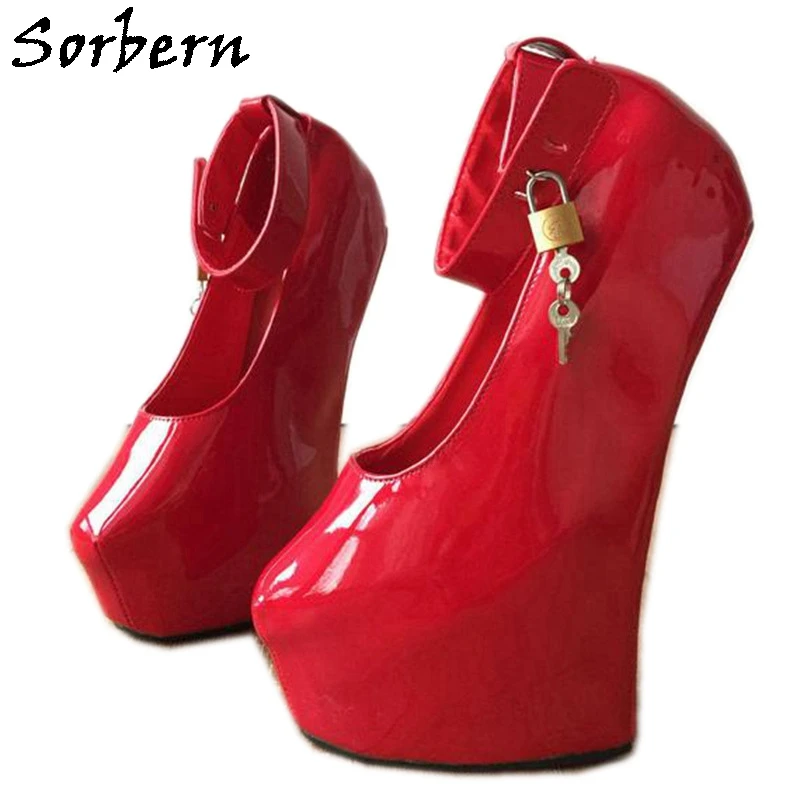Sorbern Sexy Woman Pumps 20cm High Heels Exotic Fetish Wedge Heelless Boots Patent Leather Padlocks Pointed Toe Woman Platform
Sorbern Sexy Woman Pumps 20cm High Heels Exotic Fetish Wedge Heelless Boots Patent Leather Padlocks Pointed Toe Woman Platform