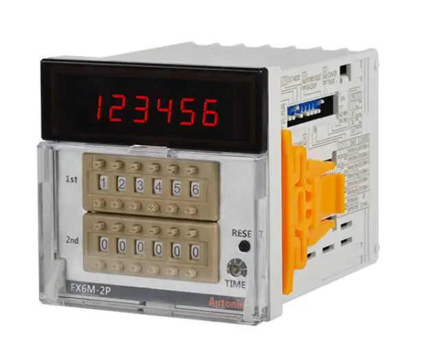 FX6M-2P4 Counter & Timer, W72 x 72mm, 6 digit, LED, 2 Preset, 2 Relay Output, 100 -240VAC
FX6M-2P4 Counter & Timer, W72 x 72mm, 6 digit, LED, 2 Preset, 2 Relay Output, 100 -240VAC