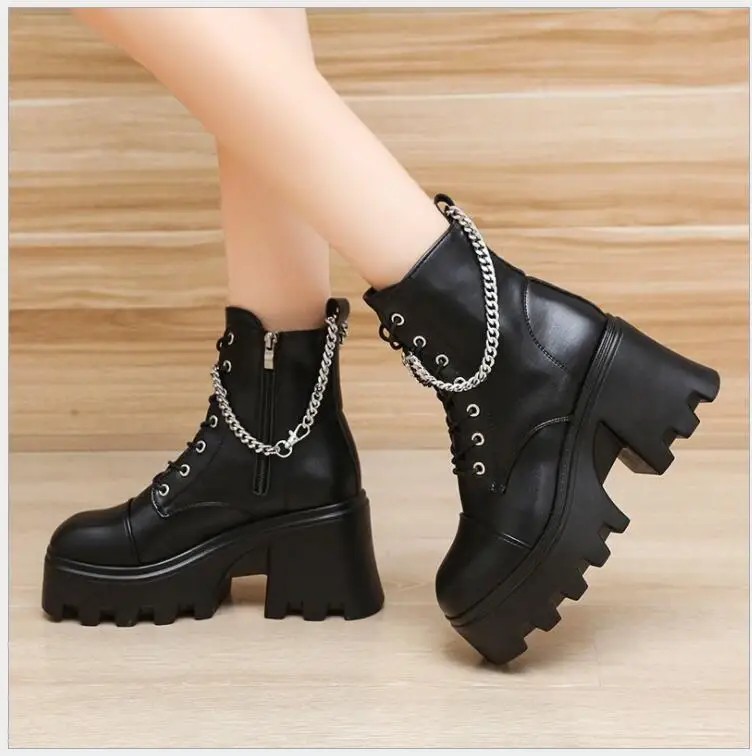 Sexy Women's chain Boots Winter Soft Leather Shoes Black Boots High heelsFemale Lace Up Platforms Women White Boots Large size
Sexy Women's chain Boots Winter Soft Leather Shoes Black Boots High heelsFemale Lace Up Platforms Women White Boots Large size