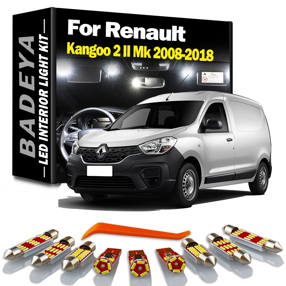 BADEYA, 11 шт., лампочка для интерьера, купольная карта, фотоэлемент для Renault Kangoo 2 II MK2, 2008, 2009, 2011, 2013, 2015, 2016, 2018, автомобильные аксессуары
BADEYA, 11 шт., лампочка для интерьера, купольная карта, фотоэлемент для Renault Kangoo 2 II MK2, 2008, 2009, 2011, 2013, 2015, 2016, 2018, автомобильные аксессуары
