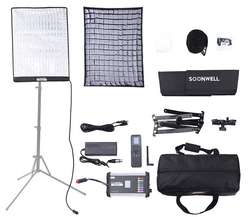 SOONWELL FR-215 Flexible RGB Video Light 100W Output Color Temperature 2700K-9999K Roll-Flex LED Light 2X1.5ft with
SOONWELL FR-215 Flexible RGB Video Light 100W Output Color Temperature 2700K-9999K Roll-Flex LED Light 2X1.5ft with