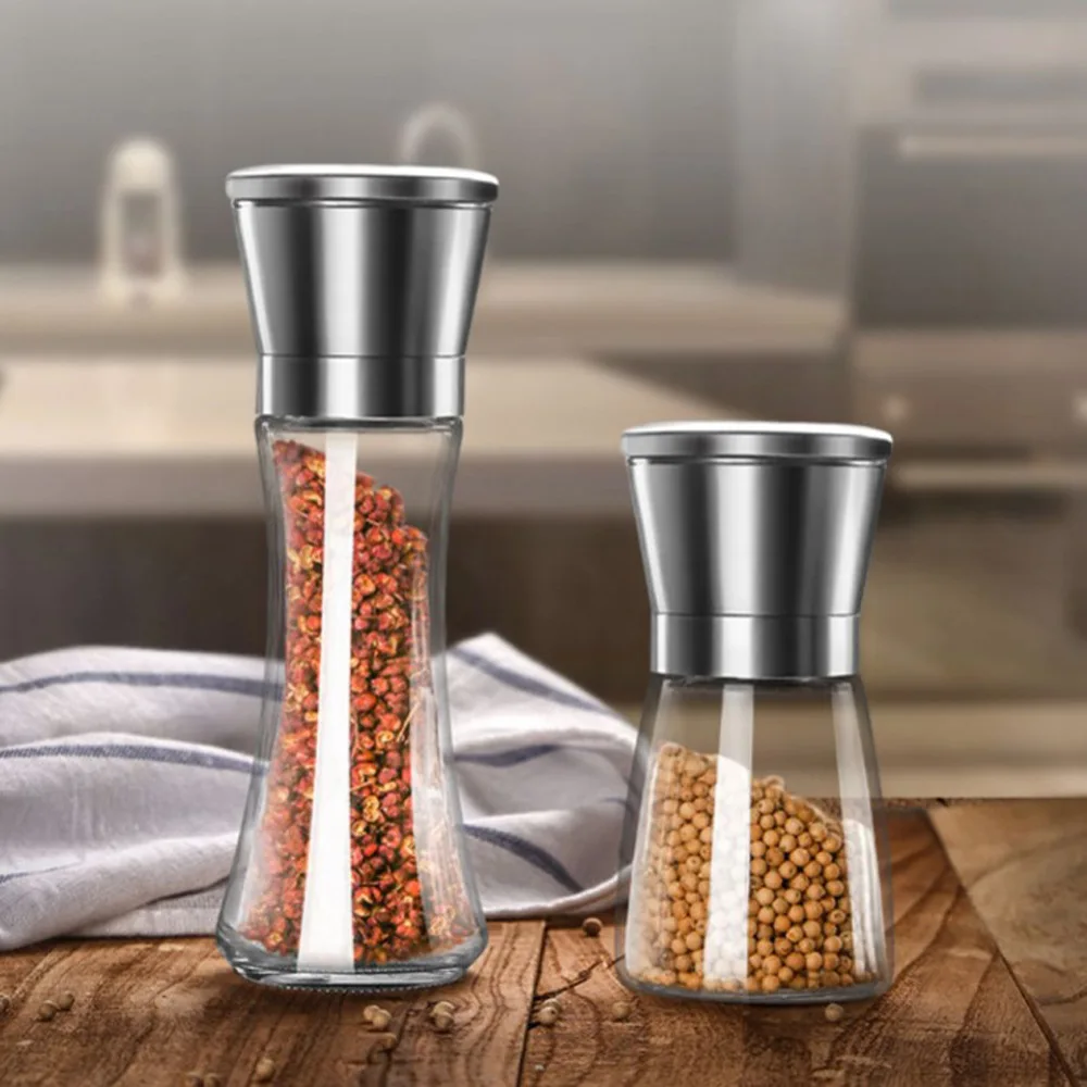 1 Pcs Pepper Grinder 304 Stainless Steel Glass Bottle Stainless Salt Shaker Manual Cruet Easy to Fill
1 Pcs Pepper Grinder 304 Stainless Steel Glass Bottle Stainless Salt Shaker Manual Cruet Easy to Fill