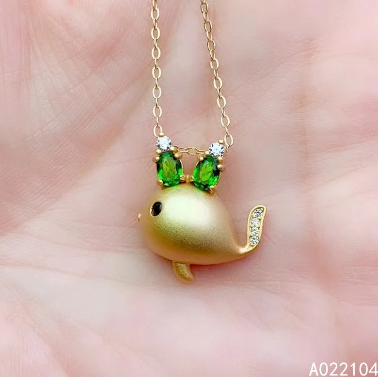 KJJEAXCMY fine jewelry 925 sterling silver inlaid Natural Diopside Women's fresh fashion dolphin gem pendant necklace party gift
KJJEAXCMY fine jewelry 925 sterling silver inlaid Natural Diopside Women's fresh fashion dolphin gem pendant necklace party gift