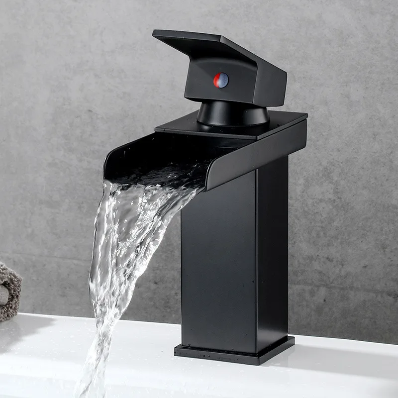 Bathroom Faucet Silver Stainless Steel Open Type Square Waterfall Black Basin Faucet Deck Mounted Cold Hot Water Sink Mixer Taps
Bathroom Faucet Silver Stainless Steel Open Type Square Waterfall Black Basin Faucet Deck Mounted Cold Hot Water Sink Mixer Taps