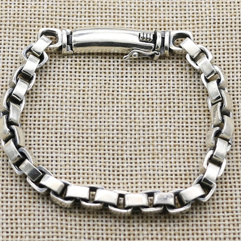 S925 Sterling Silver Bracelets for Men Women Simple Minimalism Square Shape Link Chain 7mm Double Safe Buckle Punk Jewelry
S925 Sterling Silver Bracelets for Men Women Simple Minimalism Square Shape Link Chain 7mm Double Safe Buckle Punk Jewelry