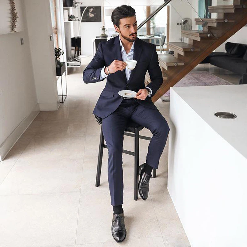 Navy Blue Two Pieces Men Suits Notched Lapel Business Formal Tuxedos For Wedding Slim Fit Prom Blazers (Jacket+Pants)
Navy Blue Two Pieces Men Suits Notched Lapel Business Formal Tuxedos For Wedding Slim Fit Prom Blazers (Jacket+Pants)