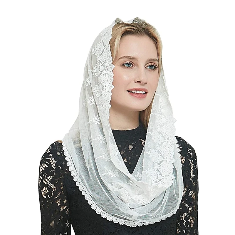 Women Mantilla Veils Catholic Head Covering For Church Chapel Round Embroidered Spanish Lace Ivory Black With Hair ClipTQ2111
Women Mantilla Veils Catholic Head Covering For Church Chapel Round Embroidered Spanish Lace Ivory Black With Hair ClipTQ2111