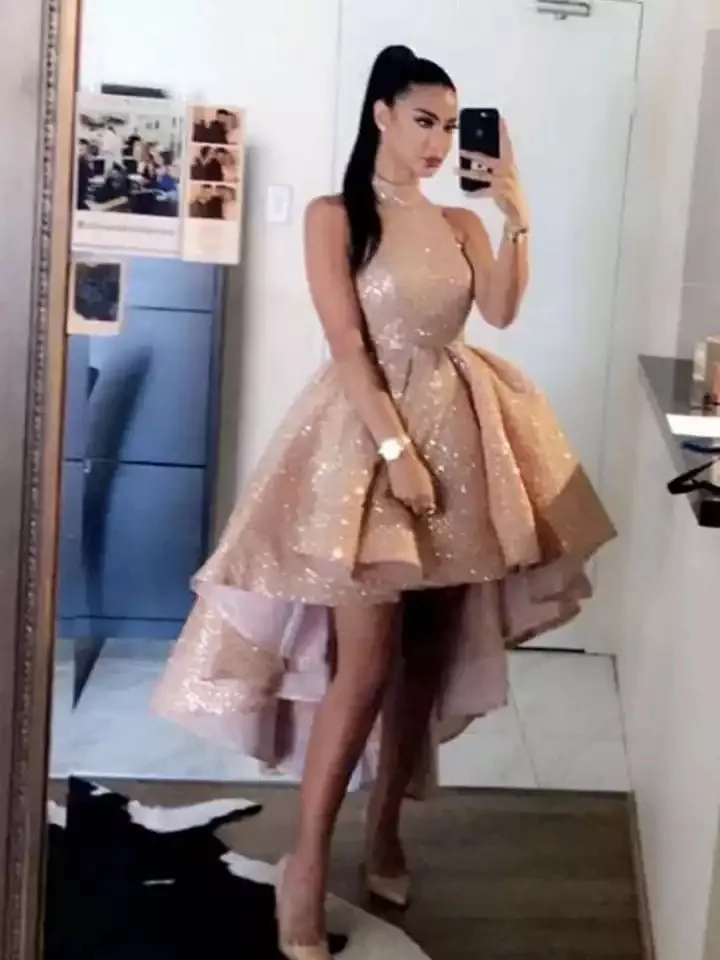Pink Sequins Prom Dresses Sleeveless Formal Autumn Evening Party Gowns Vestido De Festa O-neck robes de Cocktail High-Low
Pink Sequins Prom Dresses Sleeveless Formal Autumn Evening Party Gowns Vestido De Festa O-neck robes de Cocktail High-Low