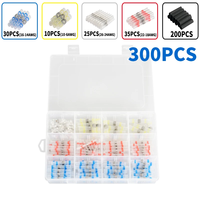 300/600/800Pcs Solder Seal Wire Connectors Kit, Heat Shrink Butt Connectors Waterproof and Insulated Electrical Wire Terminals
300/600/800Pcs Solder Seal Wire Connectors Kit, Heat Shrink Butt Connectors Waterproof and Insulated Electrical Wire Terminals