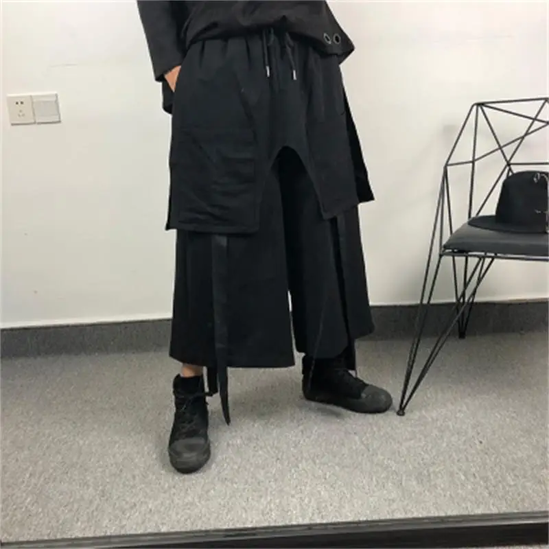 Men's Wide-Leg Trousers Spring And Autumn New Personality False Two Pieces Of Splicing Stage Outfit Loose Large Size Nine Pants
Men's Wide-Leg Trousers Spring And Autumn New Personality False Two Pieces Of Splicing Stage Outfit Loose Large Size Nine Pants