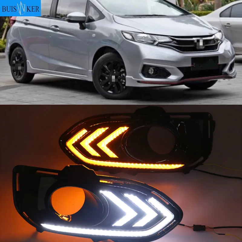 2pcs LED DRL Daytime Running Lights Daylight Fog Lamp Cover With Turn signal lamp For Honda jazz fit 2018 2019
2pcs LED DRL Daytime Running Lights Daylight Fog Lamp Cover With Turn signal lamp For Honda jazz fit 2018 2019