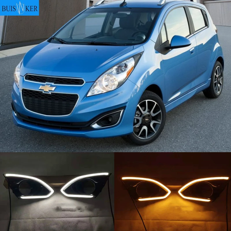 Led Drl For Chevrolet Spark 2013-2015 Daytime Running Lights Fog Lamp Cover with Yellow Turn Signal Lamp accessories
Led Drl For Chevrolet Spark 2013-2015 Daytime Running Lights Fog Lamp Cover with Yellow Turn Signal Lamp accessories