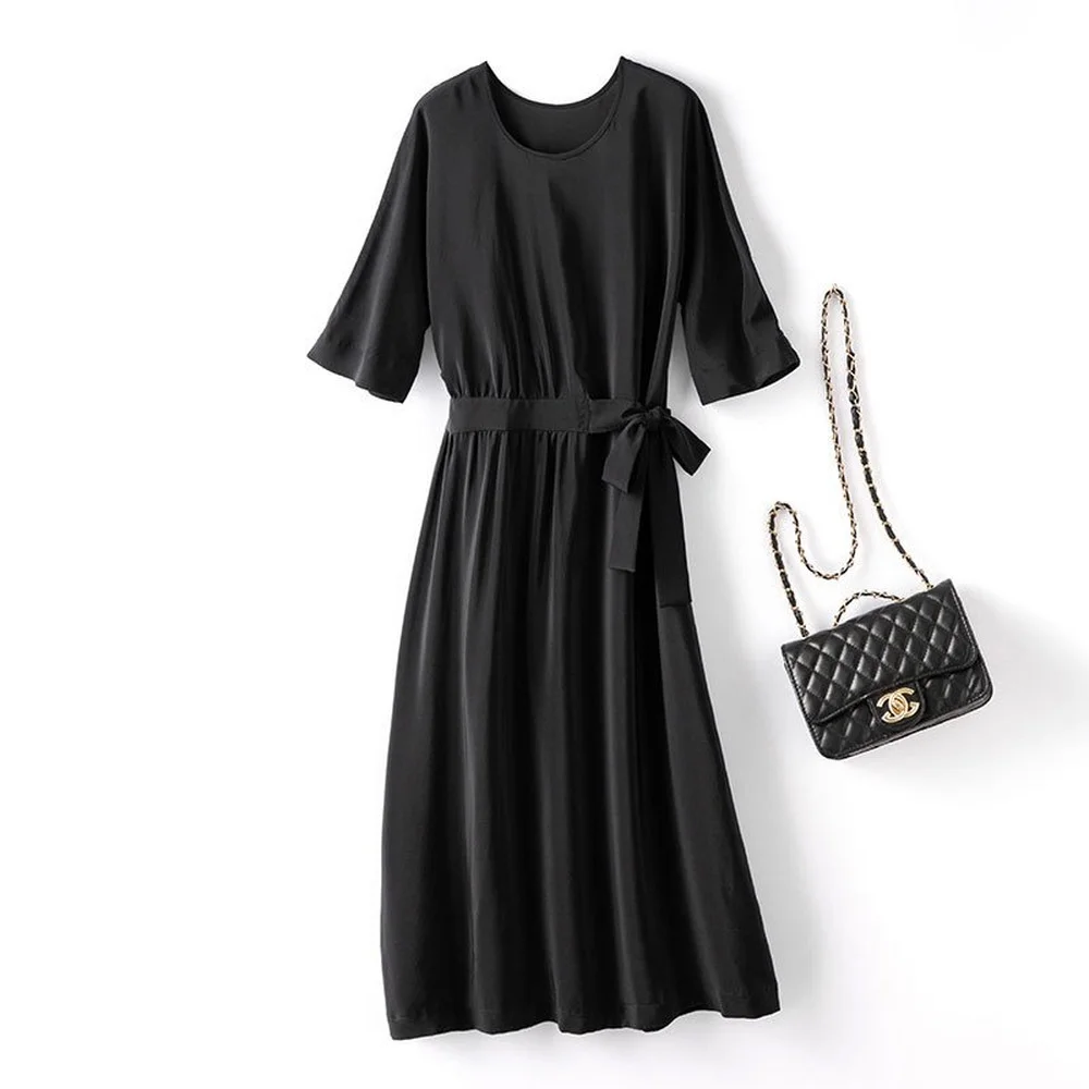 2021 Fashion Women's Clothing New Heavy Silk Dress Five Sleeve Belt Mulberry Silk Loose Thin Dress
2021 Fashion Women's Clothing New Heavy Silk Dress Five Sleeve Belt Mulberry Silk Loose Thin Dress