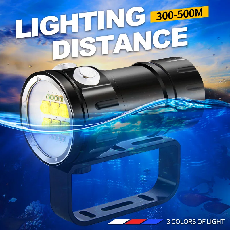 Portable Diving Flashlight Super Bright Professional Scuba Dive IPX8 Waterproof Tactical Torch Lamp For Diving Powerful
Portable Diving Flashlight Super Bright Professional Scuba Dive IPX8 Waterproof Tactical Torch Lamp For Diving Powerful