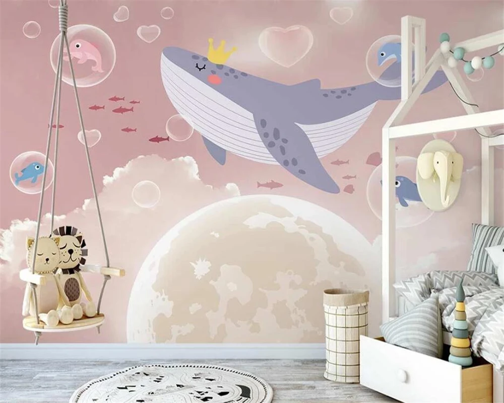 beibehang Customize new Nordic hand-painted fantasy whale princess room children's room background papel de parede wallpaper
beibehang Customize new Nordic hand-painted fantasy whale princess room children's room background papel de parede wallpaper