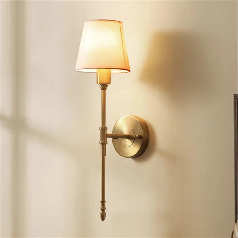 American Rural copper wall lamp simple cloth lamp bedroom bedside wall lamp living room lamp single head corridor wall lamp
American Rural copper wall lamp simple cloth lamp bedroom bedside wall lamp living room lamp single head corridor wall lamp
