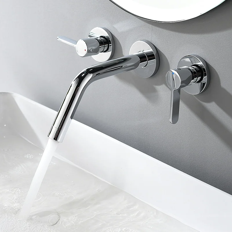 Wall Mounted Bathroom Faucet Dual Handles Basin Mixer Tap Concealed Basin Sink Brass Chrome Hot And Cold Bathtub Water Tap
Wall Mounted Bathroom Faucet Dual Handles Basin Mixer Tap Concealed Basin Sink Brass Chrome Hot And Cold Bathtub Water Tap