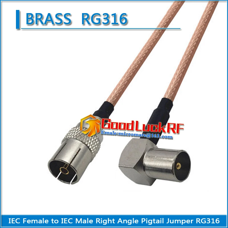 Dual IEC Male Right Angle 90 Degree to IEC Female Plug Pigtail Jumper RG316 extend Cable Type L 50 ohm Low Loss High-quality
Dual IEC Male Right Angle 90 Degree to IEC Female Plug Pigtail Jumper RG316 extend Cable Type L 50 ohm Low Loss High-quality