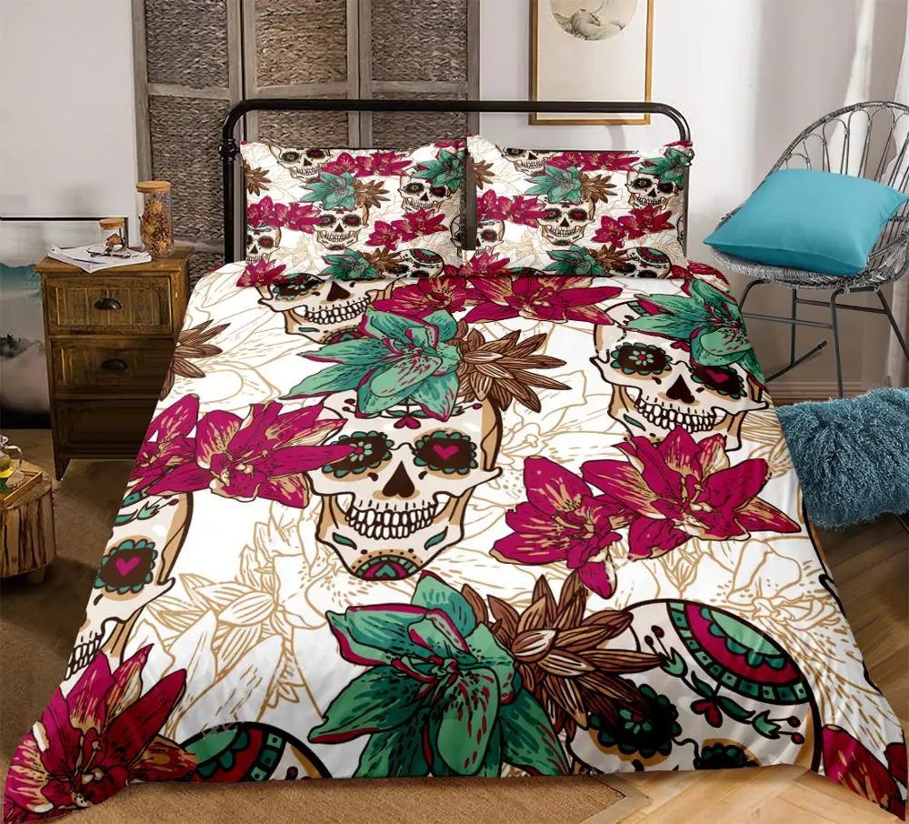 Retro Skull Bedding Set Floral Background Vintage Duvet Cover Set Quilt Cover Bed Set Home Textiles 3pcs King Size
Retro Skull Bedding Set Floral Background Vintage Duvet Cover Set Quilt Cover Bed Set Home Textiles 3pcs King Size