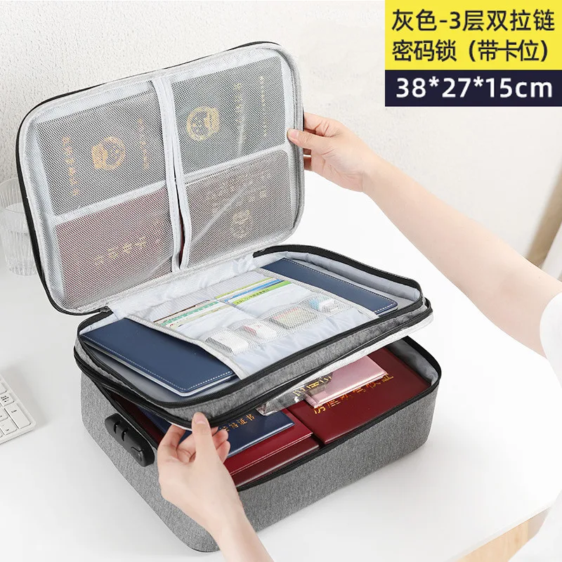 Storage Bag Household Large Capacity Multi-Layer Document Tickets Passport Briefcase With Lock
Storage Bag Household Large Capacity Multi-Layer Document Tickets Passport Briefcase With Lock