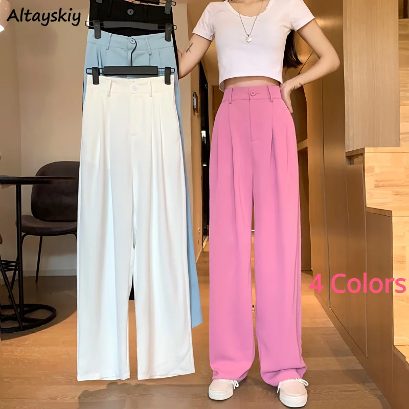 Women Casual Pants Solid Elegant Simple Straight Trousers Female All-match Korean Style High Waist Fashion Ulzzang Students Chic
Women Casual Pants Solid Elegant Simple Straight Trousers Female All-match Korean Style High Waist Fashion Ulzzang Students Chic