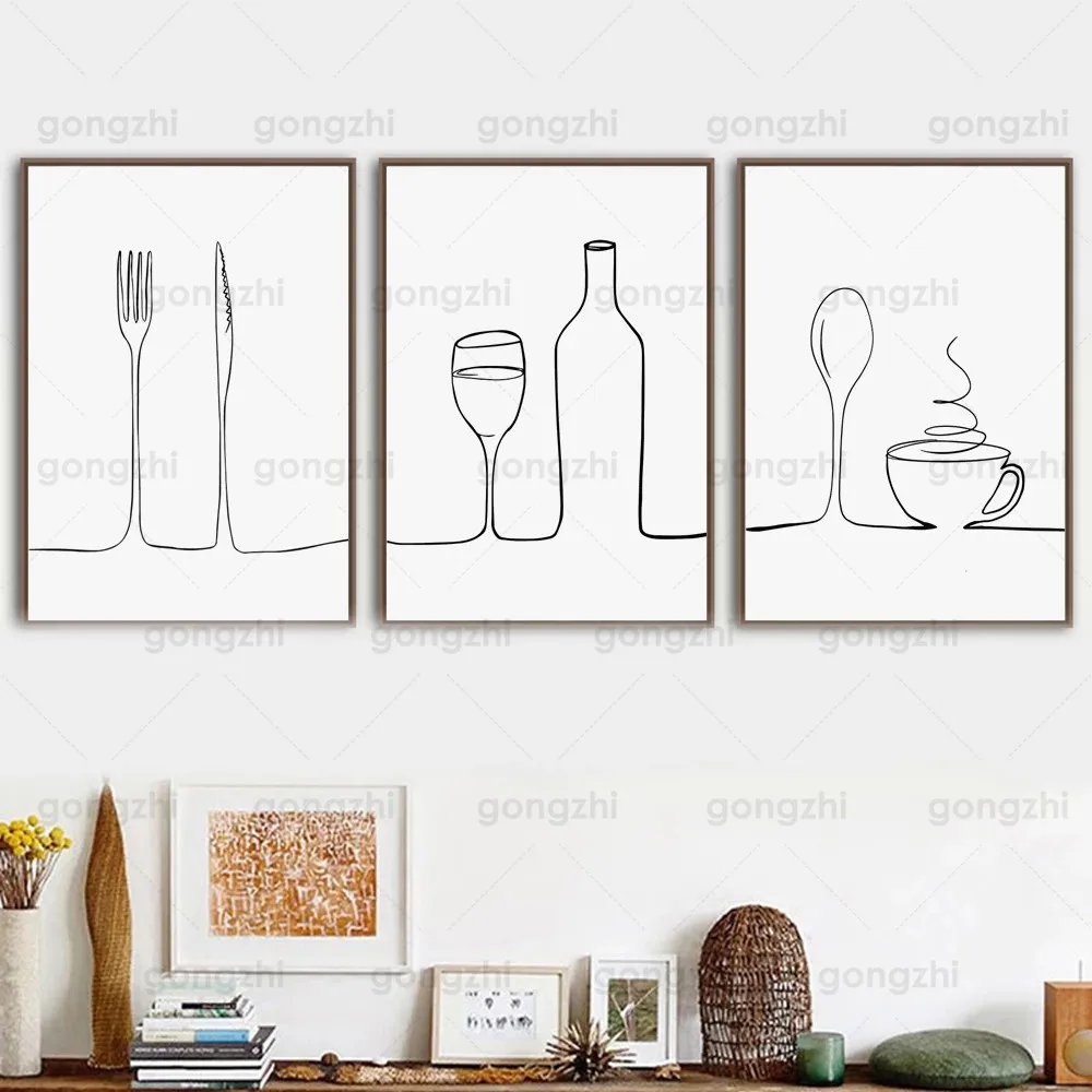 Minimalist Print Poster Nordic Line Art Knife Fork Red Wine Coffee Restaurant Living Room Cafe Wall Custom Decorative Painting
Minimalist Print Poster Nordic Line Art Knife Fork Red Wine Coffee Restaurant Living Room Cafe Wall Custom Decorative Painting