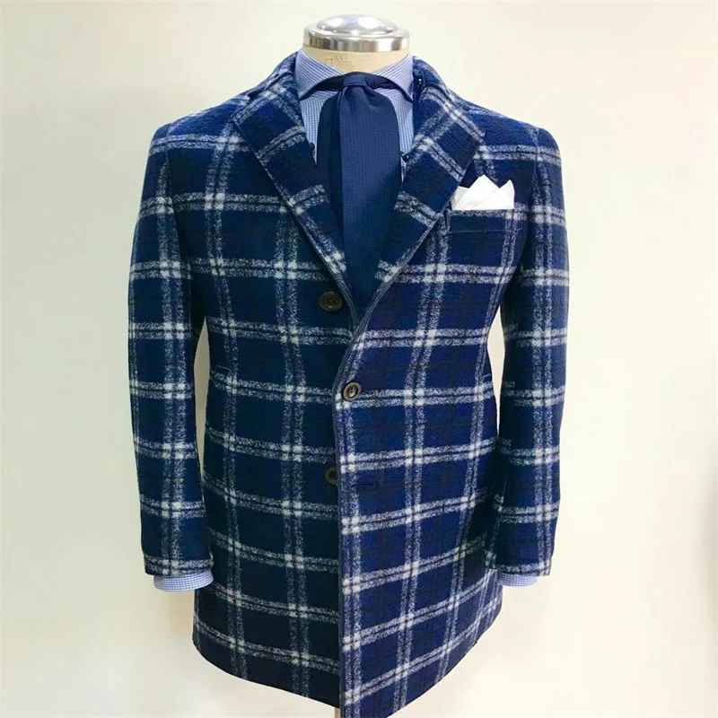 One Piece Navy Men Suits Wool Designer Formal Long Groom Suit Customized Tuxedo Fit Party Outfit Handsome Coat For Best Man
One Piece Navy Men Suits Wool Designer Formal Long Groom Suit Customized Tuxedo Fit Party Outfit Handsome Coat For Best Man