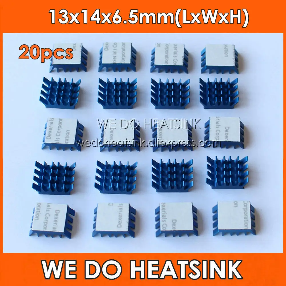 20pcs Aluminum 13x14x6.5mm Spiky Blue Cooling Cooler Heat Sink With Thermal Double Sided Tape Applied
20pcs Aluminum 13x14x6.5mm Spiky Blue Cooling Cooler Heat Sink With Thermal Double Sided Tape Applied
