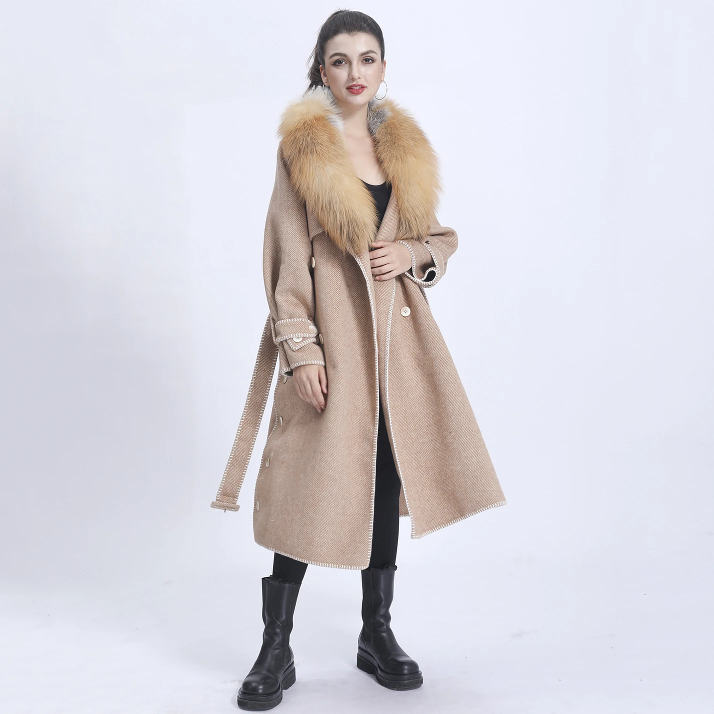 MISSJANEFUR 2021 Winter Coat For Women Warm Wool Cashmere Tweed Coat With Real Fur Collar Herringbone Traf Coat Long Overcoat
MISSJANEFUR 2021 Winter Coat For Women Warm Wool Cashmere Tweed Coat With Real Fur Collar Herringbone Traf Coat Long Overcoat