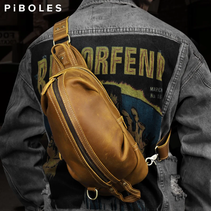 100% Crazy Horse Leather Men Chest Bag Large Capacity Messenger Shoulder Bags Genuine Leather Simple Travel Crossbody Bags
100% Crazy Horse Leather Men Chest Bag Large Capacity Messenger Shoulder Bags Genuine Leather Simple Travel Crossbody Bags