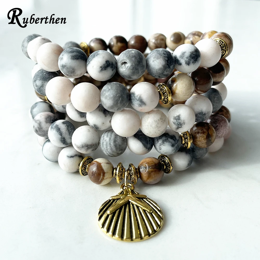 Ruberthen, новый дизайн, браслет из зебры и яшмы 108, модное женское духовное ожерелье для йоги, баланс, йога, мала, энергетические украшения
Ruberthen, новый дизайн, браслет из зебры и яшмы 108, модное женское духовное ожерелье для йоги, баланс, йога, мала, энергетические украшения