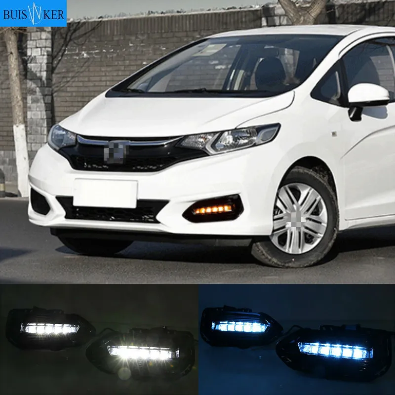 2pcs LED DRL Daytime Running Lights Daylight Fog Lamp Cover With Turn signal lamp For Honda jazz fit 2018 2019
2pcs LED DRL Daytime Running Lights Daylight Fog Lamp Cover With Turn signal lamp For Honda jazz fit 2018 2019