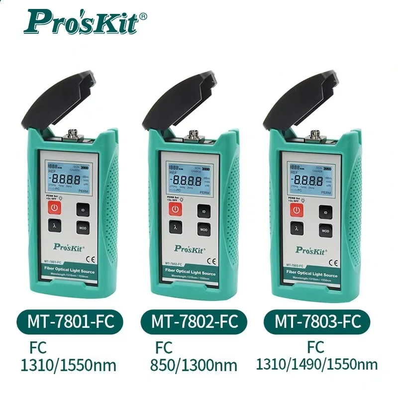 Pro'skit Fiber Optic Light Source MT-7801 1310/1550nm MT-7802 850/1300nm MT-7803 1310/1490/1550nm
Pro'skit Fiber Optic Light Source MT-7801 1310/1550nm MT-7802 850/1300nm MT-7803 1310/1490/1550nm