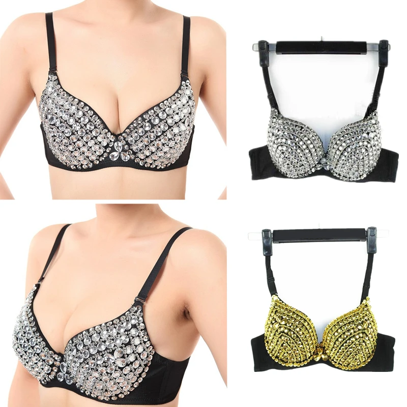 High Quality Sexy Bras Women Push Up Luxury Rhinestone Sequined Bra Lady Silver/Gold Punk Studded Sponge Dance Bras For Party
High Quality Sexy Bras Women Push Up Luxury Rhinestone Sequined Bra Lady Silver/Gold Punk Studded Sponge Dance Bras For Party