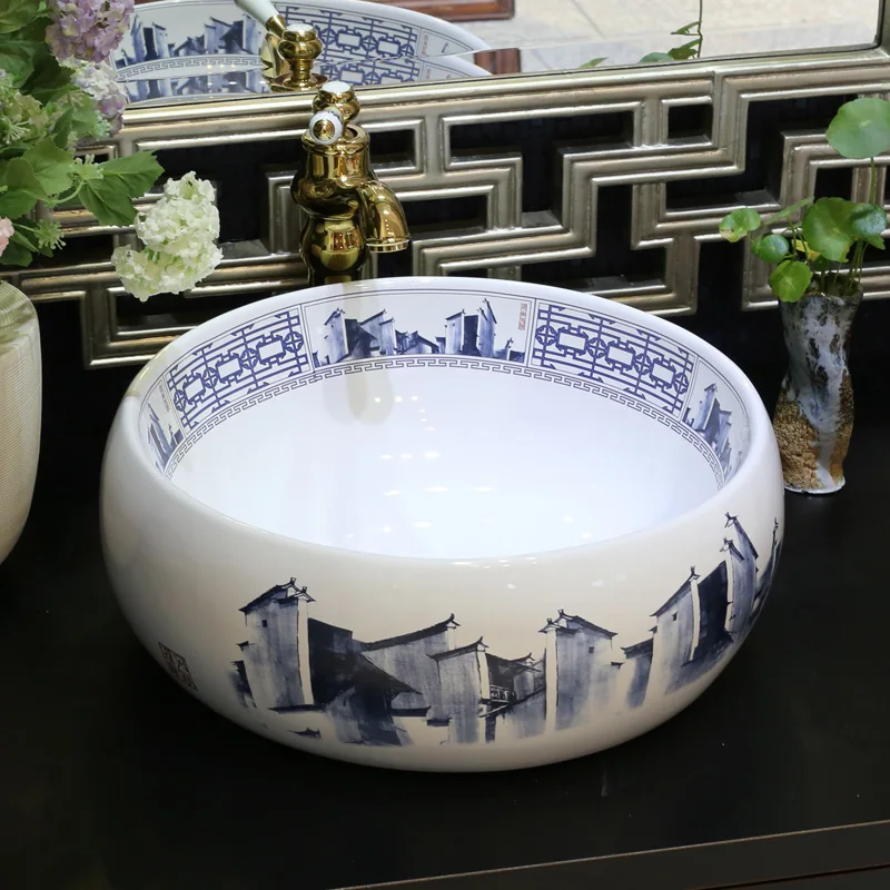 Round Shape Europe style chinese wash basin vessel sinks Jingdezhen Art Counter Top ceramic basin sink round bowl wash basin
Round Shape Europe style chinese wash basin vessel sinks Jingdezhen Art Counter Top ceramic basin sink round bowl wash basin