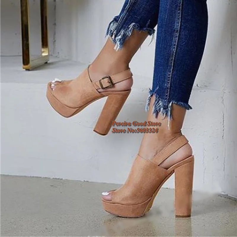 Fashion High Platform Chunky Heels Sandals Slingback Buckle Strap Party Dress Shoes Cut-out Women Square Heels Pumps Customized
Fashion High Platform Chunky Heels Sandals Slingback Buckle Strap Party Dress Shoes Cut-out Women Square Heels Pumps Customized