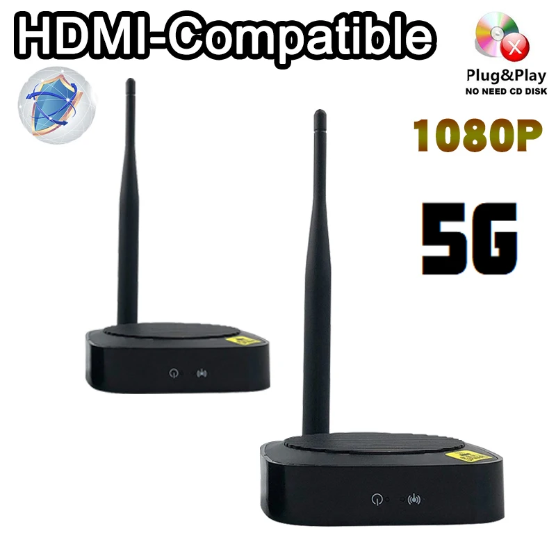 5.8GHz HDMI-compatible Wireless Transmission 50 Meters 5G Wifi Senders Audio Video Transmitter 1080P HD 60Hz TX RX Plug and play
5.8GHz HDMI-compatible Wireless Transmission 50 Meters 5G Wifi Senders Audio Video Transmitter 1080P HD 60Hz TX RX Plug and play