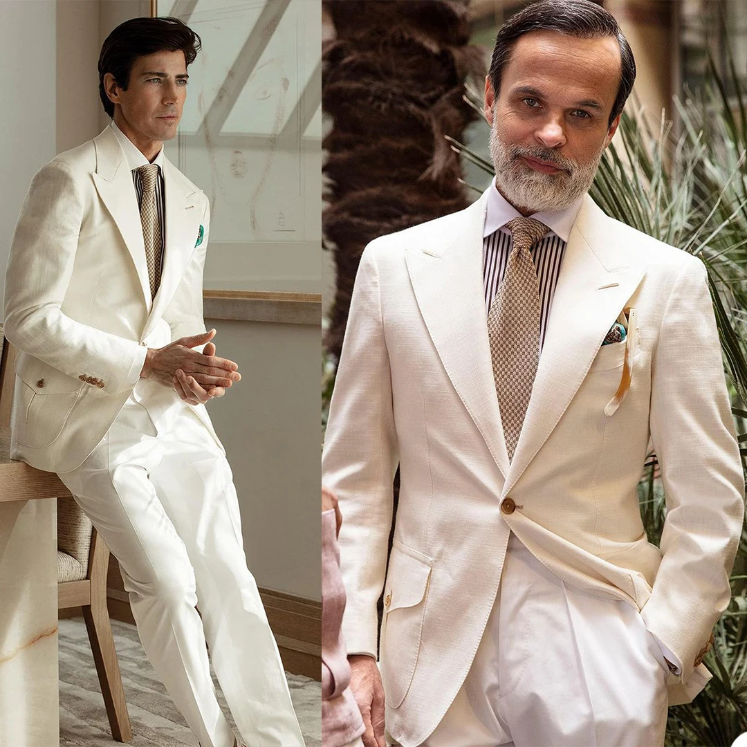 Spring Linen Men Tuxedos Peaked Lapel Pocket Blazer Custom Made One Button Party Wedding Groomsmen Prom Wear 1 Piece
Spring Linen Men Tuxedos Peaked Lapel Pocket Blazer Custom Made One Button Party Wedding Groomsmen Prom Wear 1 Piece