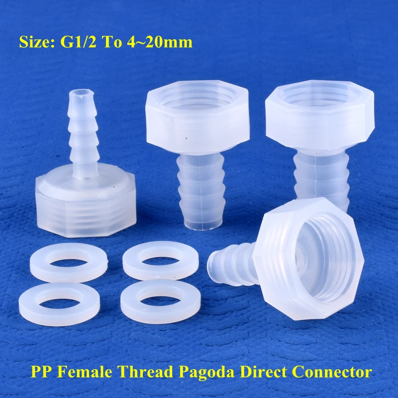 5~200pcs G1/2 Female Thread To 4~20mm PP Direct Connector Micro Irrigation Garden Water Pagoda Hose Joint Aquarium Tank Fittings
5~200pcs G1/2 Female Thread To 4~20mm PP Direct Connector Micro Irrigation Garden Water Pagoda Hose Joint Aquarium Tank Fittings