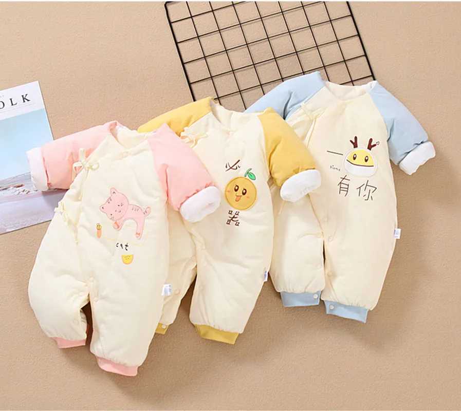 Baby One-Piece Clothes Winter Thick Cotton Warm Outfit Oblique Placket Newborn Infant Cartoon Belt Jumpsuit Kids Clothing
Baby One-Piece Clothes Winter Thick Cotton Warm Outfit Oblique Placket Newborn Infant Cartoon Belt Jumpsuit Kids Clothing