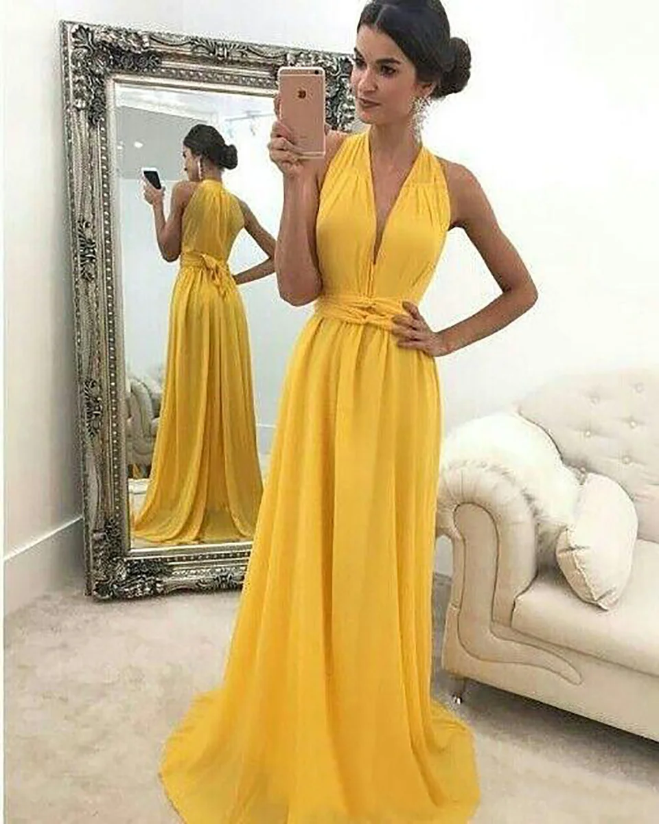 New A Line V-Neck Chiffon Sleeveless Formal Dresses Floor-Length Custom Prom Party Gown
New A Line V-Neck Chiffon Sleeveless Formal Dresses Floor-Length Custom Prom Party Gown