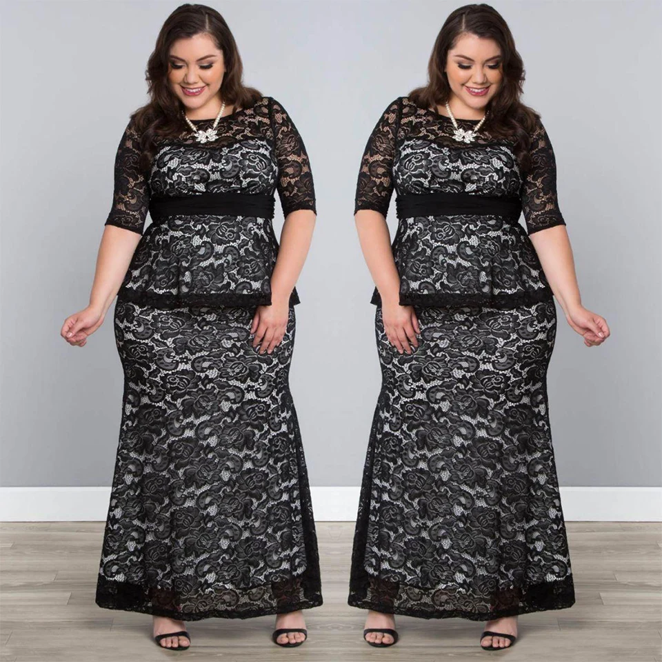 Custom Plus Size Black New O-Neck Lace Girl Formal Prom Party Gown Evening Dresses With Half Sleeve Beach
Custom Plus Size Black New O-Neck Lace Girl Formal Prom Party Gown Evening Dresses With Half Sleeve Beach