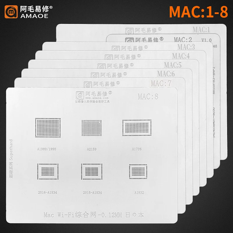 Трафарет Amaoe BGA Reballing для MacBook Air/Pro SSD SR23G WIFI/Power/CPU материнская плата NAND IC, оловянный трафарет, стальная сетка
Трафарет Amaoe BGA Reballing для MacBook Air/Pro SSD SR23G WIFI/Power/CPU материнская плата NAND IC, оловянный трафарет, стальная сетка