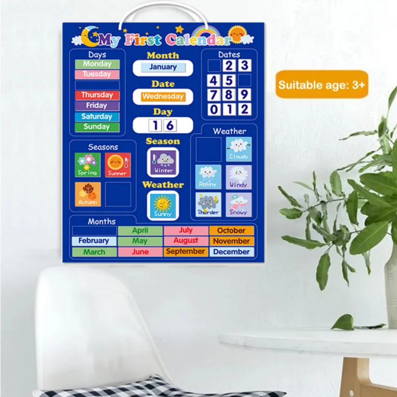 New Kids Magnetic First Calendar Time Month Date Day Season Weather Learning Chart Board Early Educational Toy For Boys Girl
New Kids Magnetic First Calendar Time Month Date Day Season Weather Learning Chart Board Early Educational Toy For Boys Girl