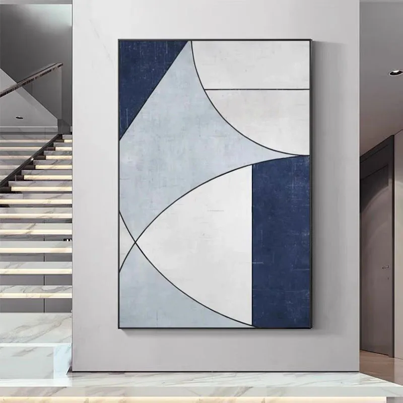 Hand made Nordic Simple Geometric Blue Color Block Abstract Oil Painting Wall Art Poster For Living Room Poster Bedroom Decor
Hand made Nordic Simple Geometric Blue Color Block Abstract Oil Painting Wall Art Poster For Living Room Poster Bedroom Decor
