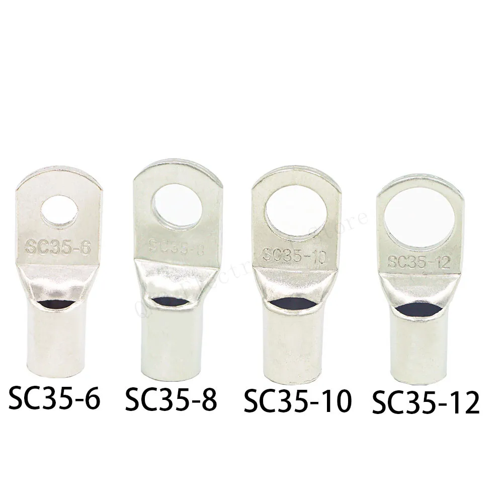 10PCS SC35-6 35-8 35-10 35-12 Copper Cable Lug Kit Bolt Hole Tinned Cable lugs Battery Terminals copper nose Wire connector
10PCS SC35-6 35-8 35-10 35-12 Copper Cable Lug Kit Bolt Hole Tinned Cable lugs Battery Terminals copper nose Wire connector