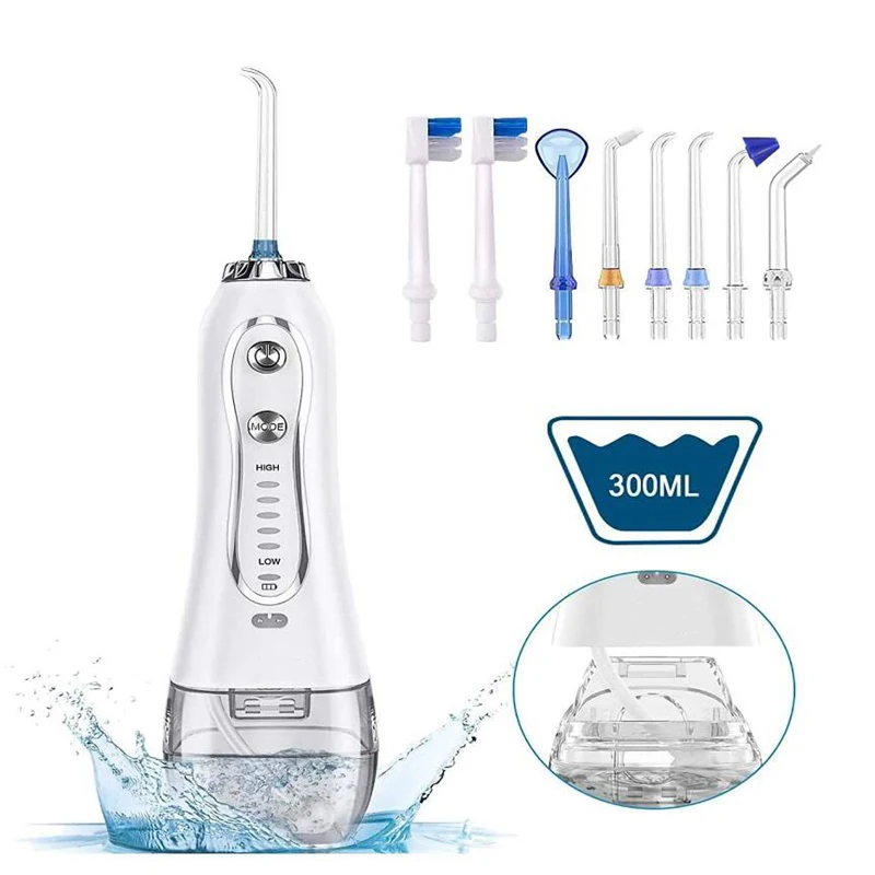 Portable Oral Irrigator With 5 Modes & 8 Jet Tips Cordless Dental Flosser Rechargeable Tooth Cleaner for Home And Travel
Portable Oral Irrigator With 5 Modes & 8 Jet Tips Cordless Dental Flosser Rechargeable Tooth Cleaner for Home And Travel