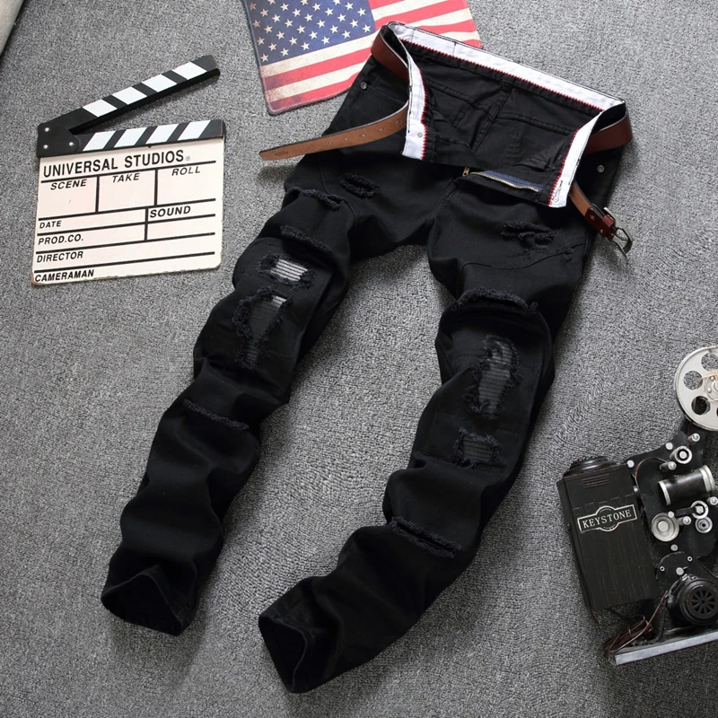 New Europe America Fashion Jeans Straight Men's Hole Pants Spring Autumn Elastic Waist Comfortable Tight Trousers Male Pants
New Europe America Fashion Jeans Straight Men's Hole Pants Spring Autumn Elastic Waist Comfortable Tight Trousers Male Pants